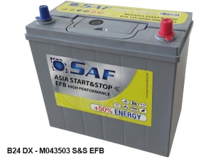 Batteria Auto 12V B24 60AH 500A 236X128X220 Linea Asia/Japan Start&Stop EFB